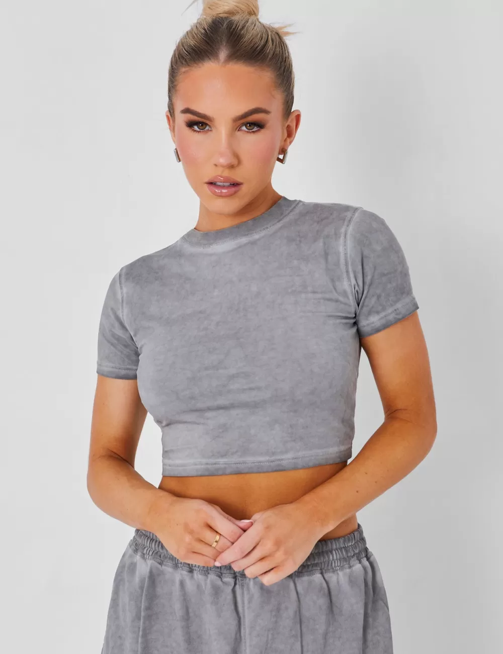 Outlet Public Desire Baby Tee Washed Grey