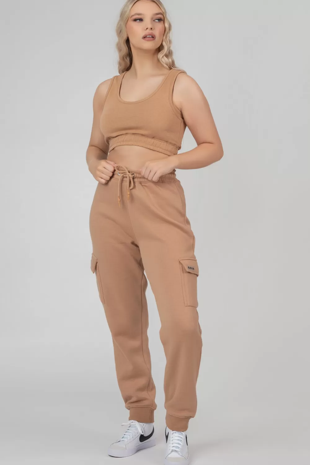 Shop Public Desire Cargo Joggers Biscuit Brown