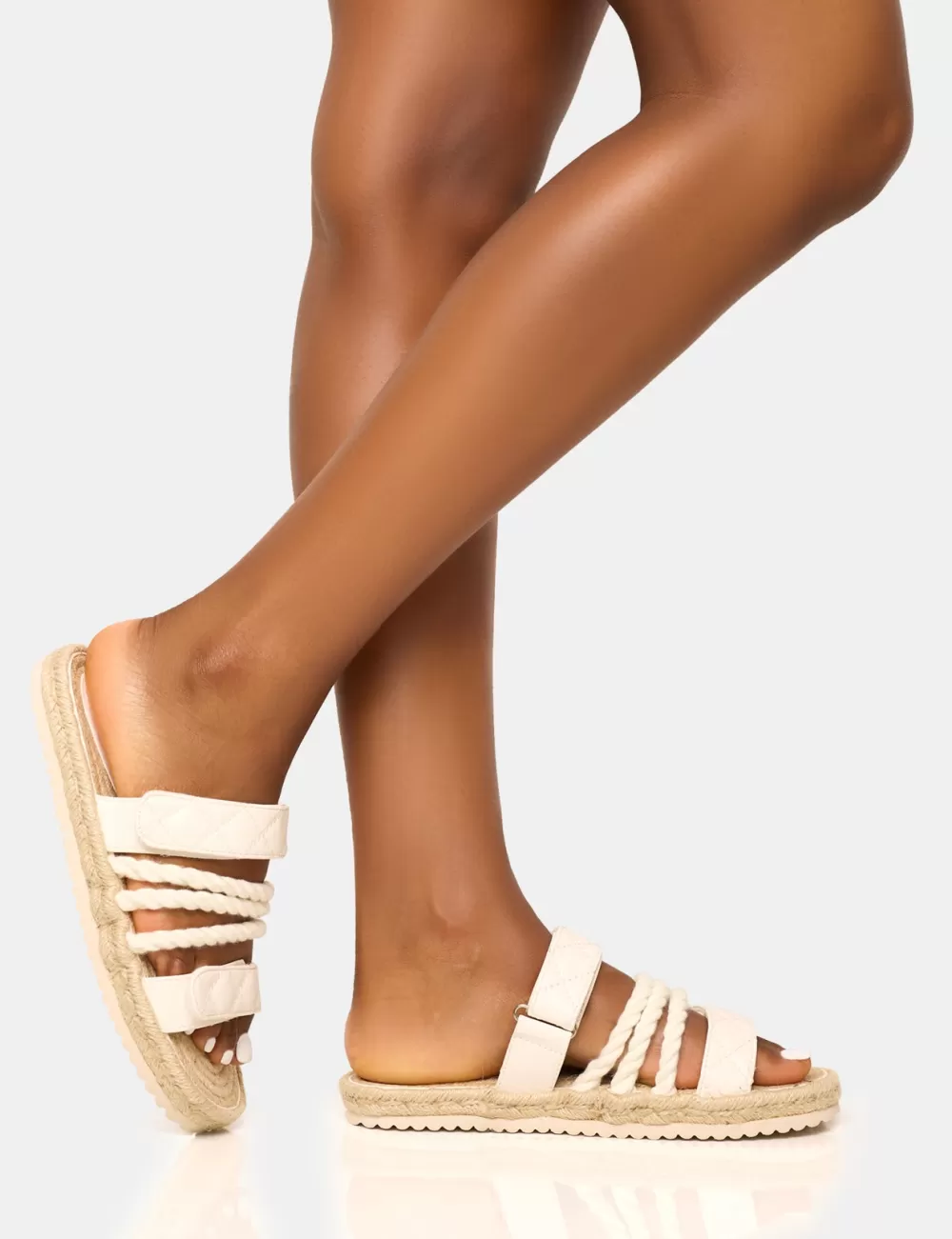 Outlet Public Desire Coral Rope Detail Flat Sandal Nude