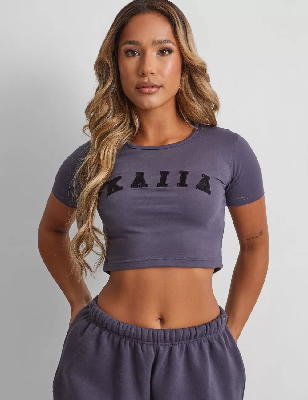 Best Sale Public Desire Kaiia Baby Tee Dark Grey