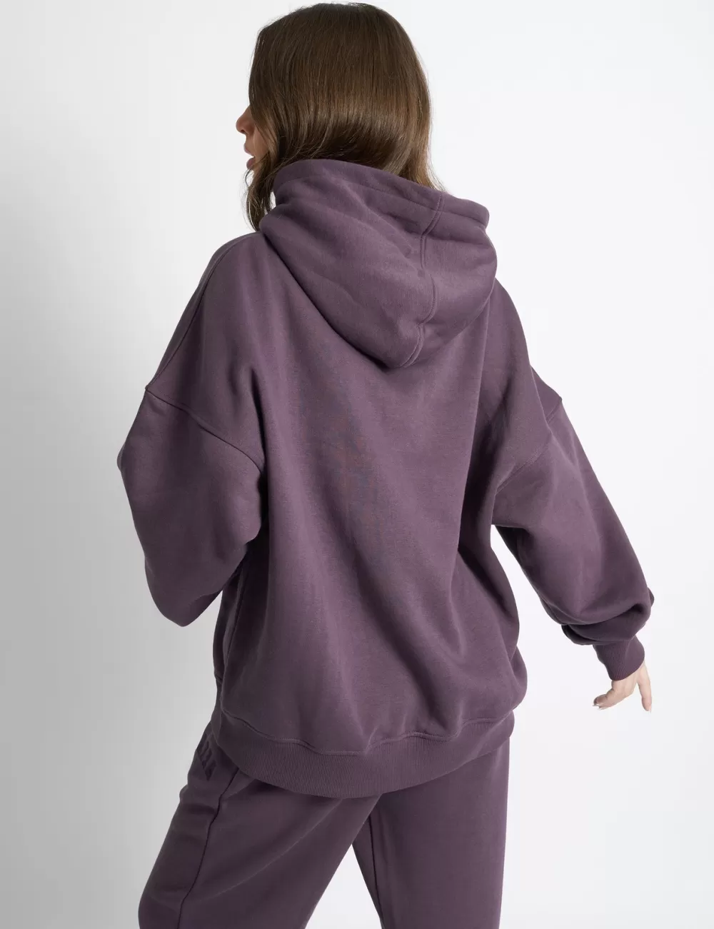 Discount Public Desire Kaiia Borg Slogan Oversized Hoodie Deep Purple Deep_purple