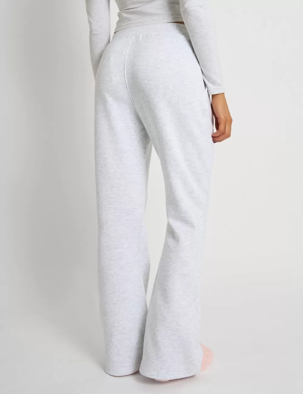 Discount Public Desire Kaiia Bow Detail Cross Over Waistband Joggers Light Grey Marl Light_grey_marl