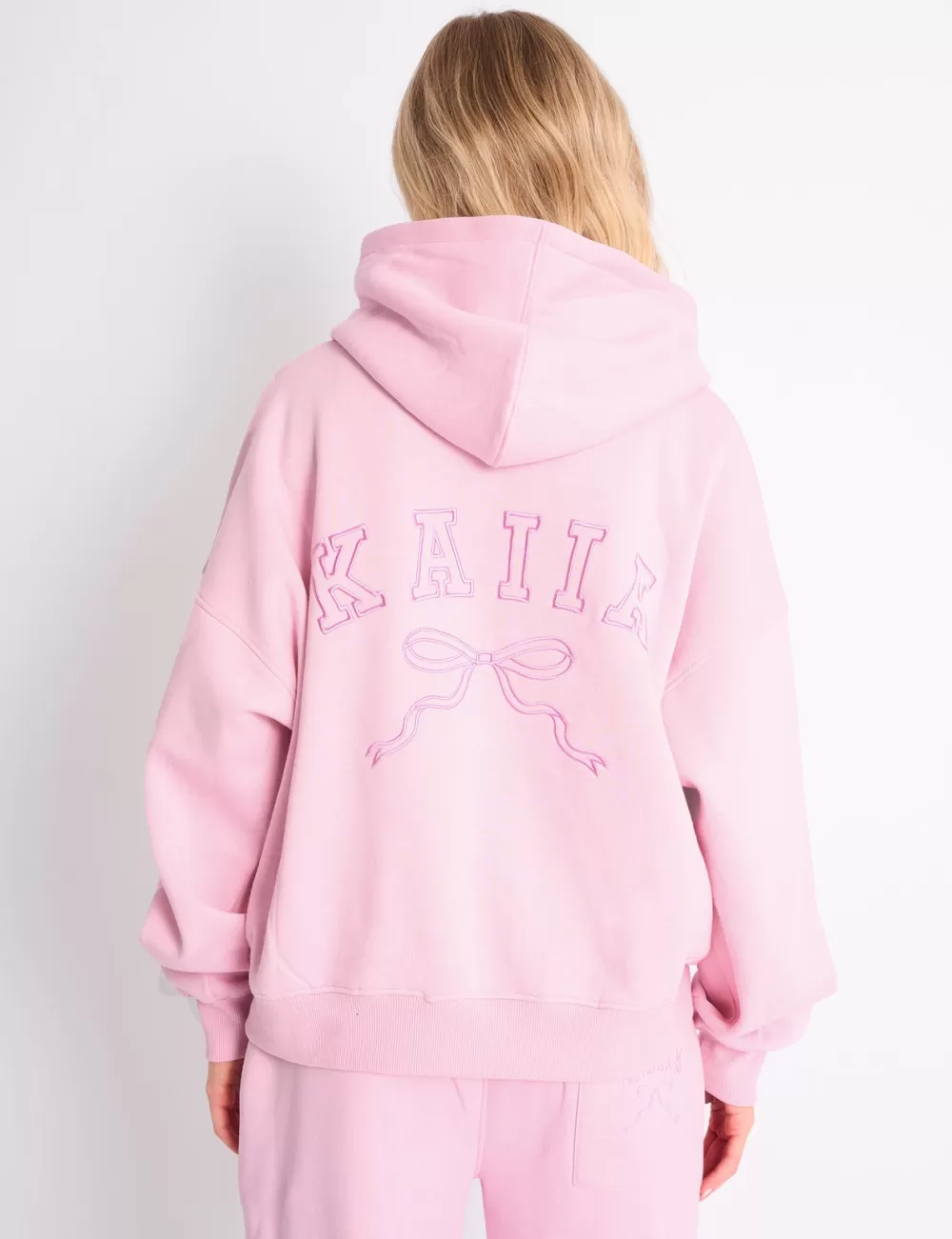 Store Public Desire Kaiia Bow Embroidered Oversized Hoodie Baby Pink Baby_pink