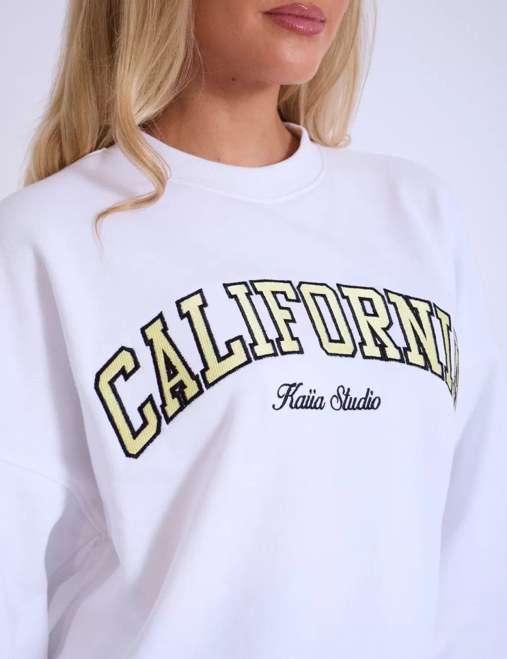 Outlet Public Desire Kaiia California Oversized Sweatshirt White