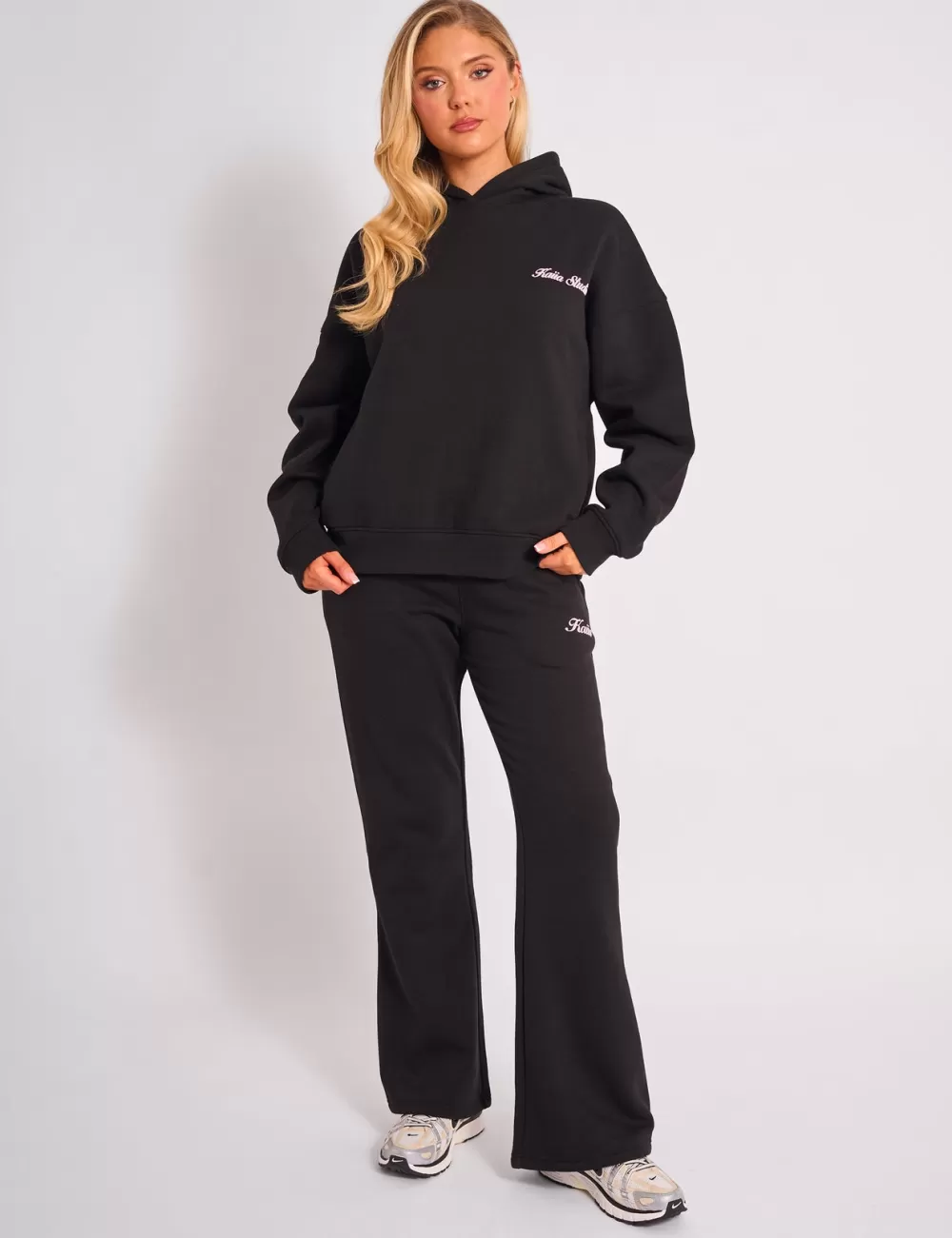 Discount Public Desire Kaiia Cherry Bow Graphic Oversized Hoodie Black & Pink Black_pink