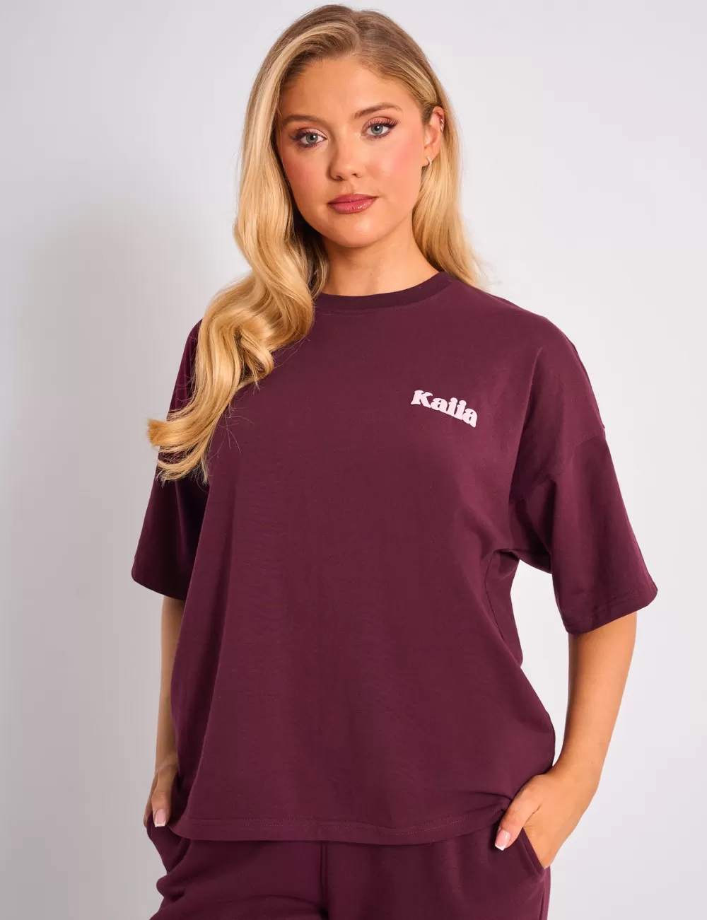 Cheap Public Desire Kaiia Cherry Graphic Oversized T-shirt Plum & Pink Plum_pink