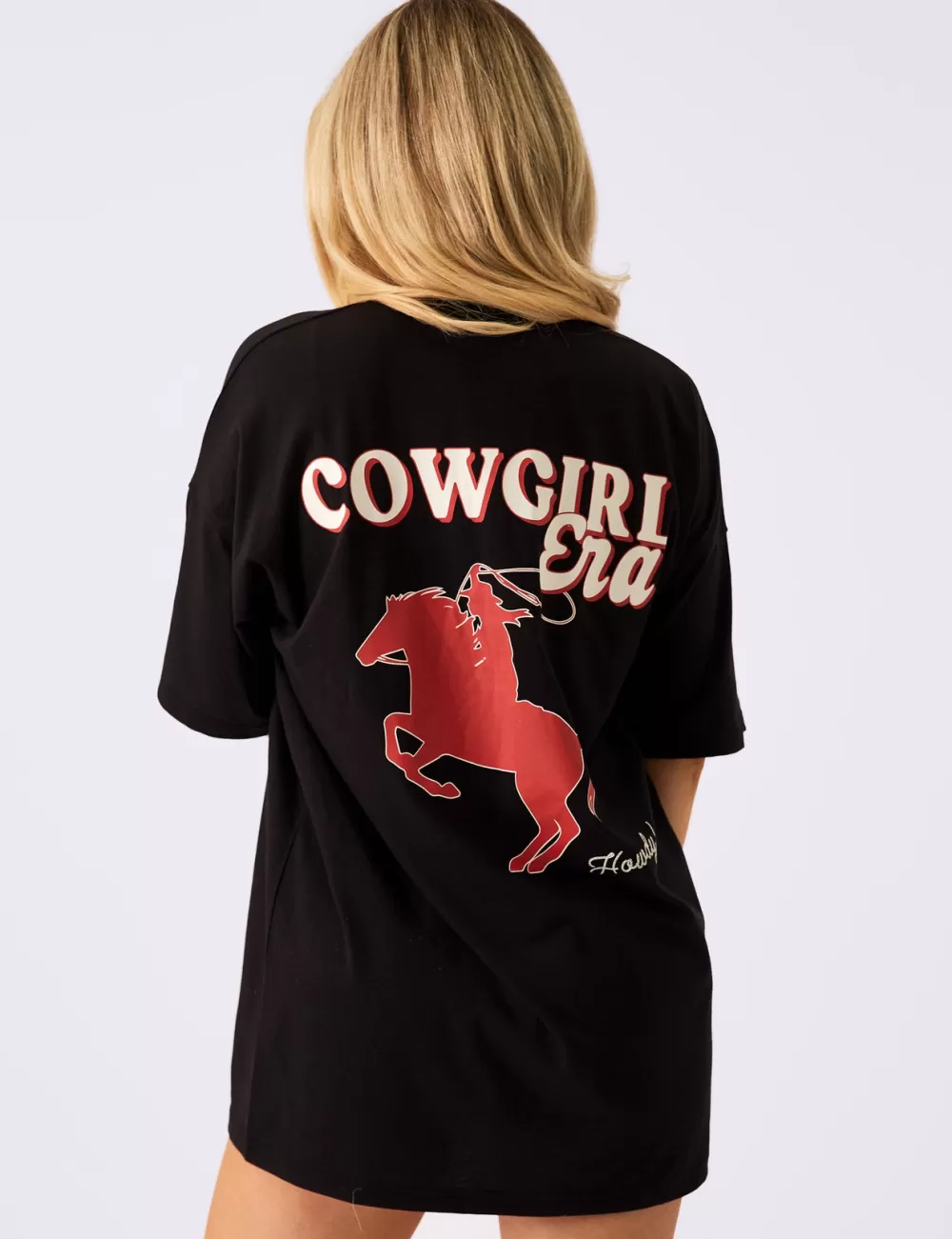 Clearance Public Desire Kaiia Cowgirl Era Oversized T-Shirt Black