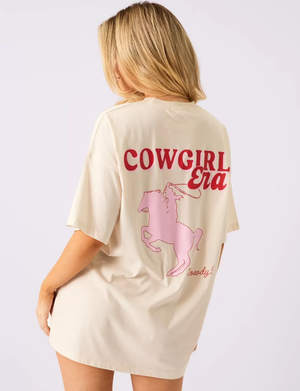 Cheap Public Desire Kaiia Cowgirl Era Oversized T-Shirt Cream