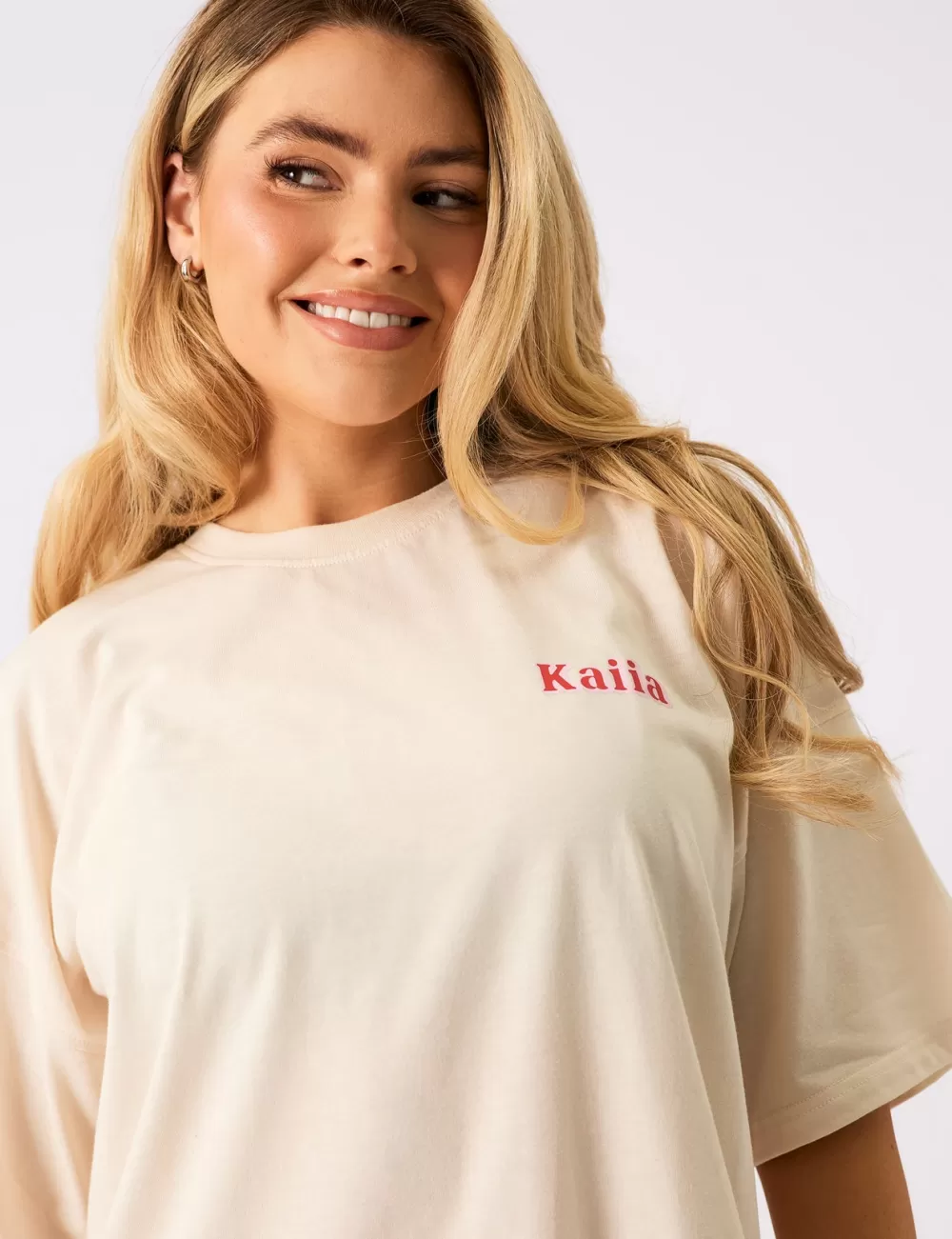 Cheap Public Desire Kaiia Cowgirl Era Oversized T-Shirt Cream