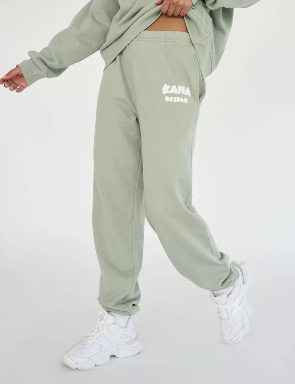 Outlet Public Desire Kaiia Design Bubble Logo Cuffed Joggers Green Sage