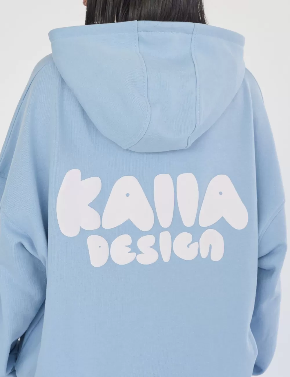 Shop Public Desire Kaiia Design Bubble Logo Oversized Hoodie Baby Blue Baby_blue