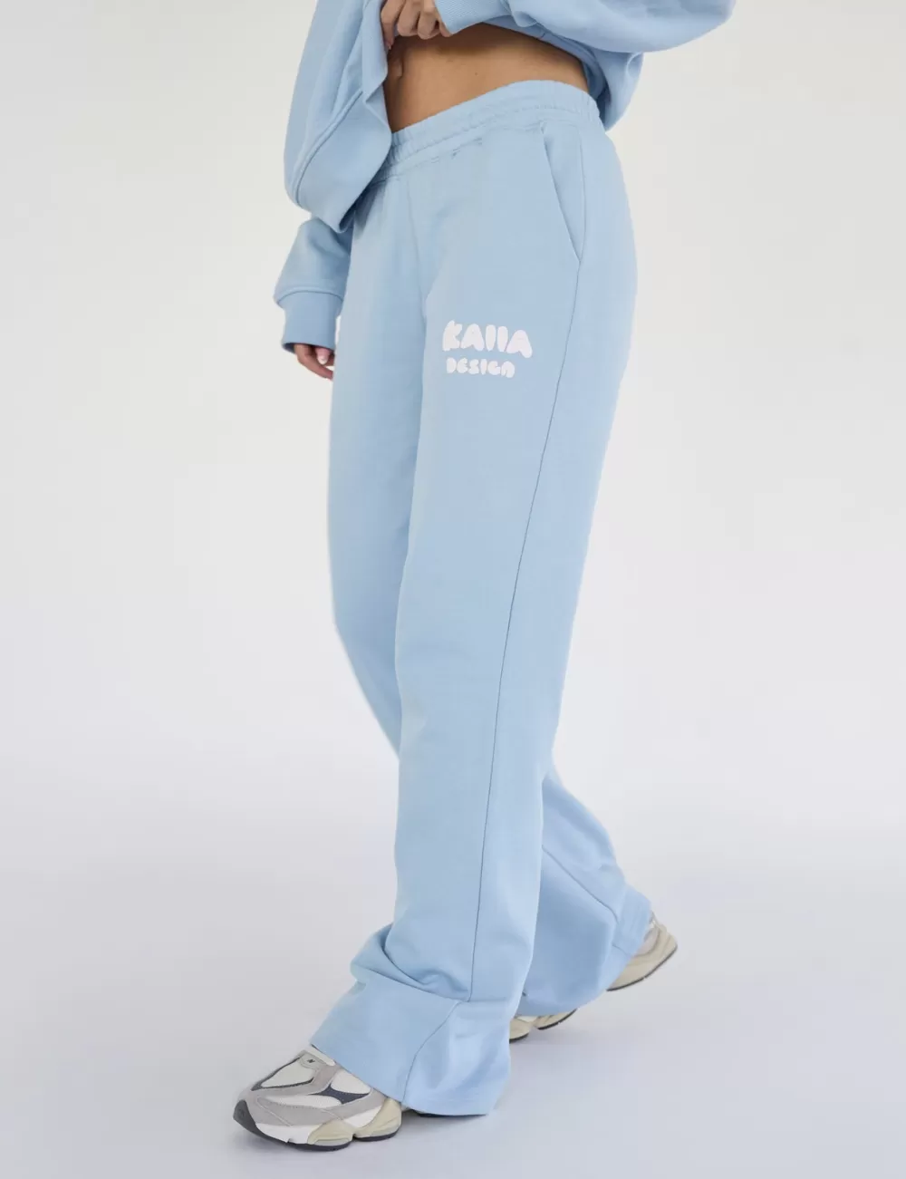 Discount Public Desire Kaiia Design Bubble Logo Wide Leg Sweat Pants Baby Blue Baby_blue