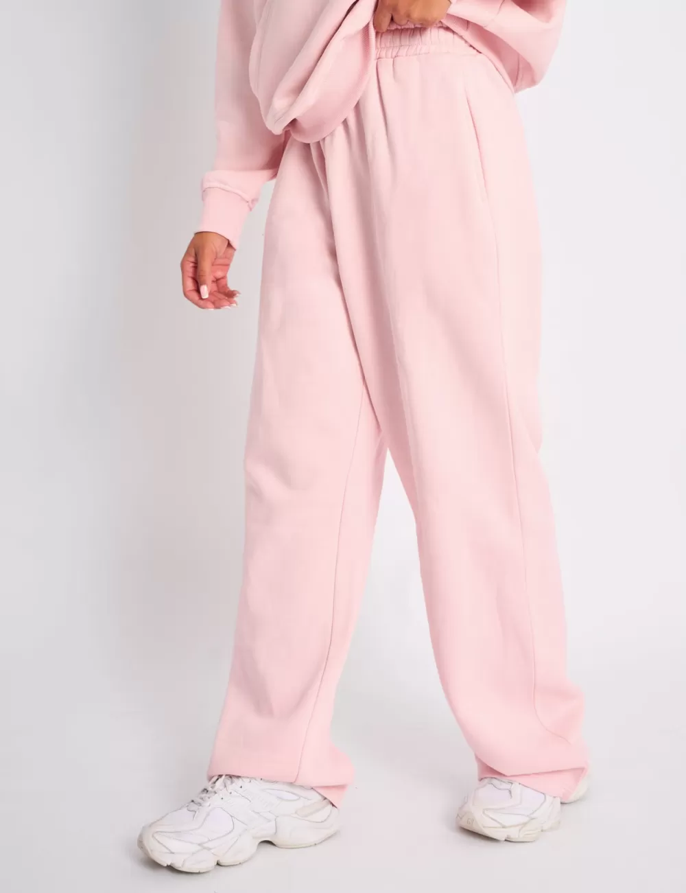 New Public Desire Kaiia Embossed Wide Leg Joggers Pale Pink Baby_pink