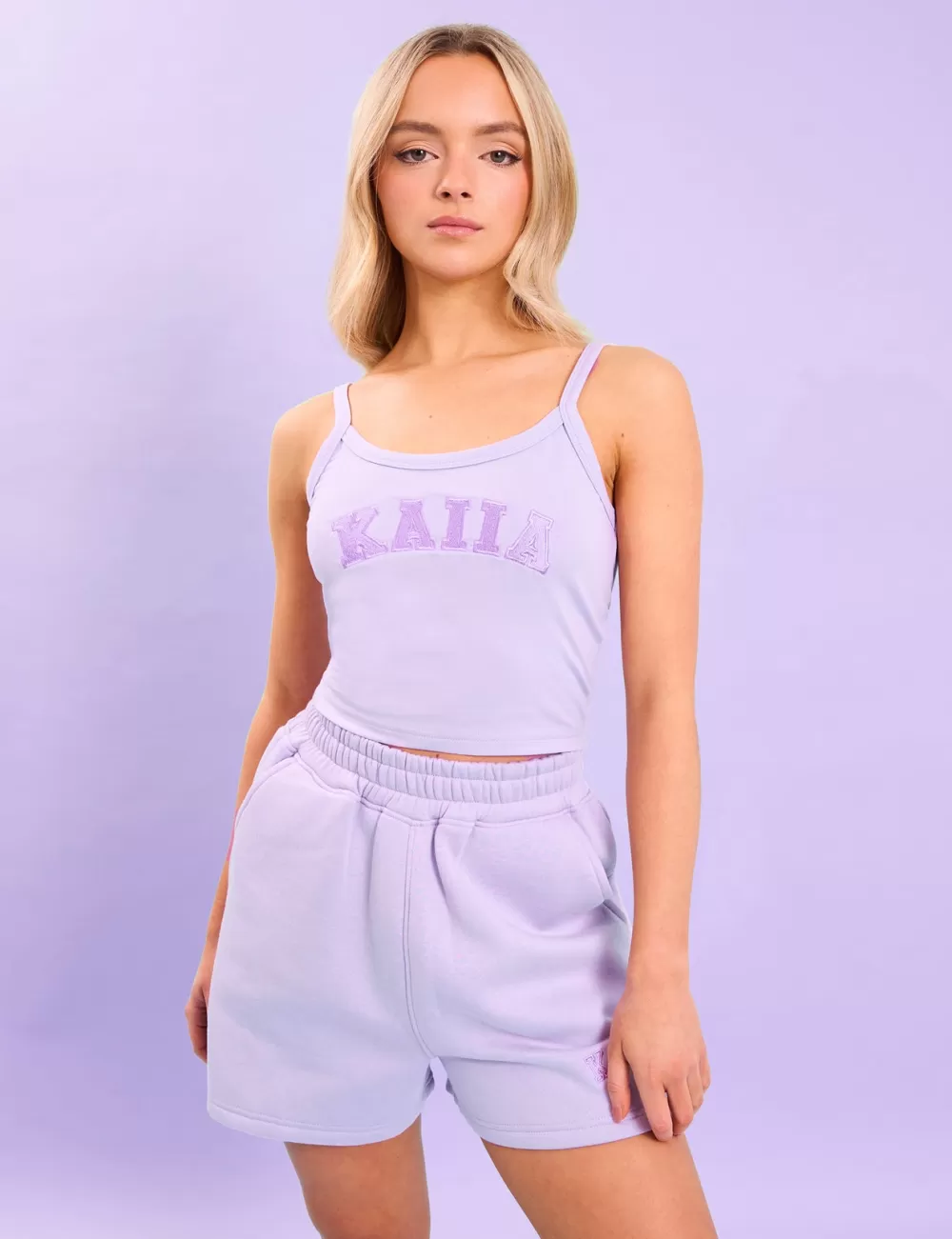 Sale Public Desire Kaiia Logo Cami Vest Top Lilac