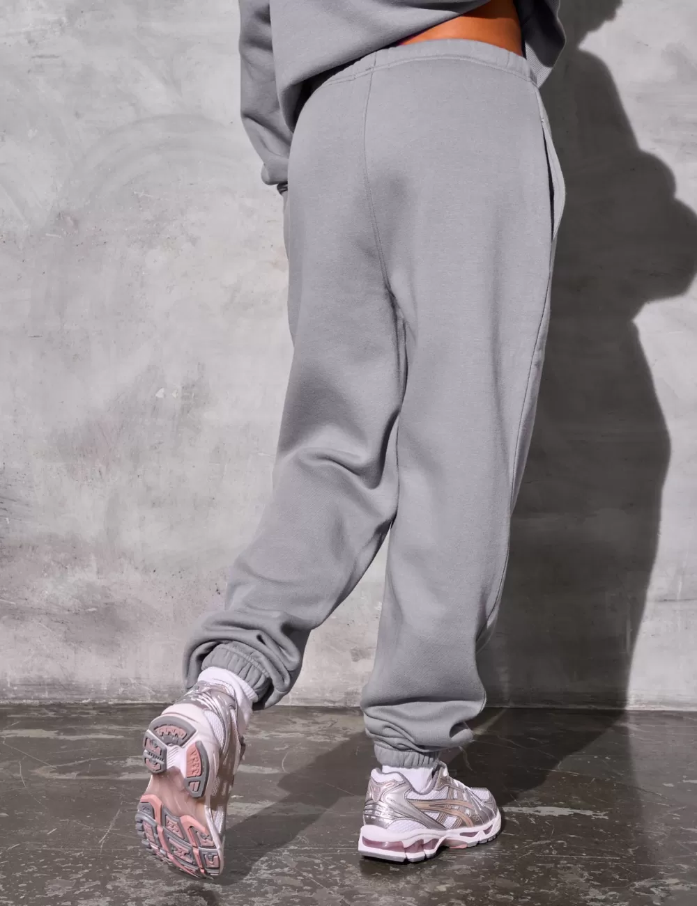 Shop Public Desire Kaiia Logo Cuffed Joggers Dove Grey Dove_grey