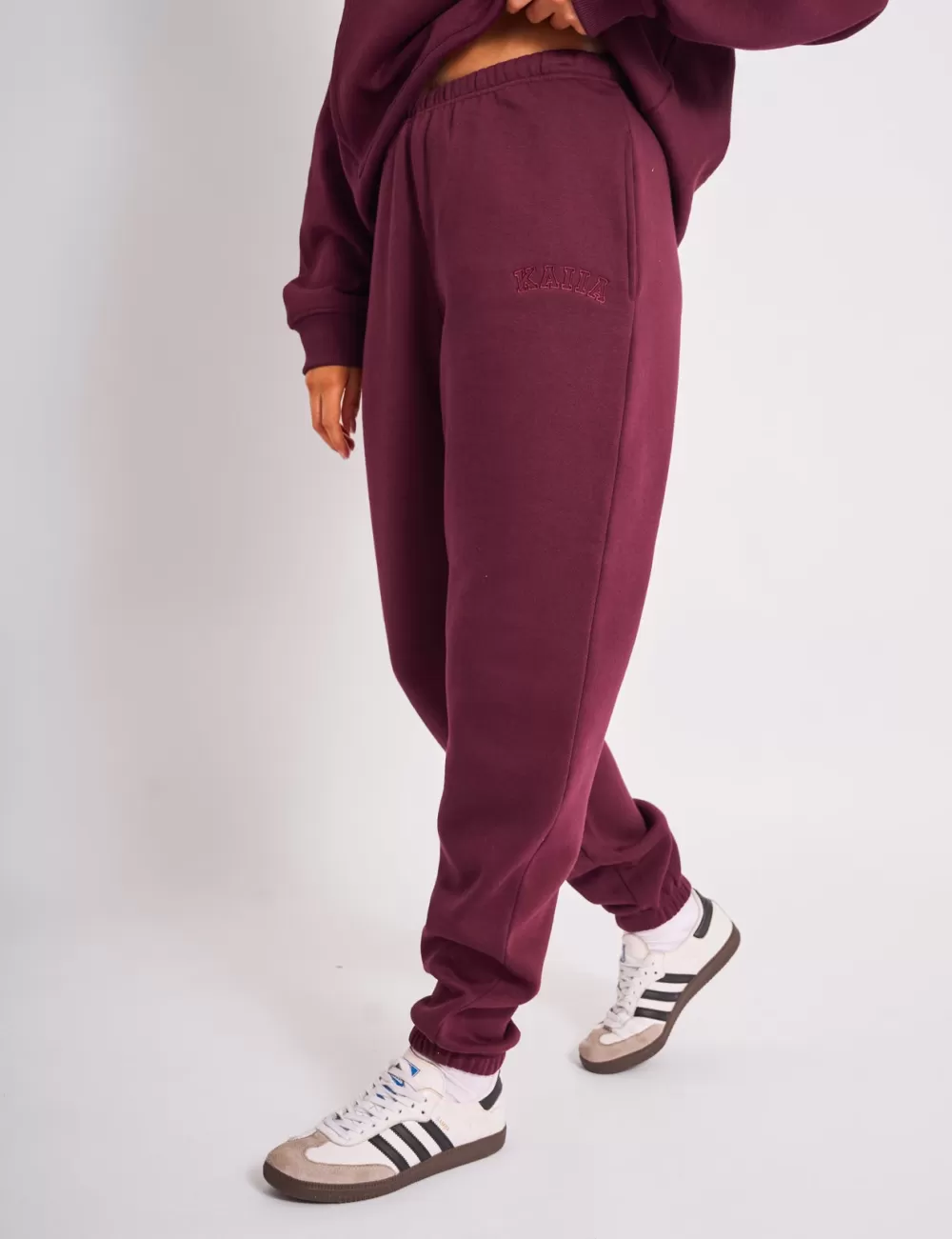 Fashion Public Desire Kaiia Logo Cuffed Joggers Plum