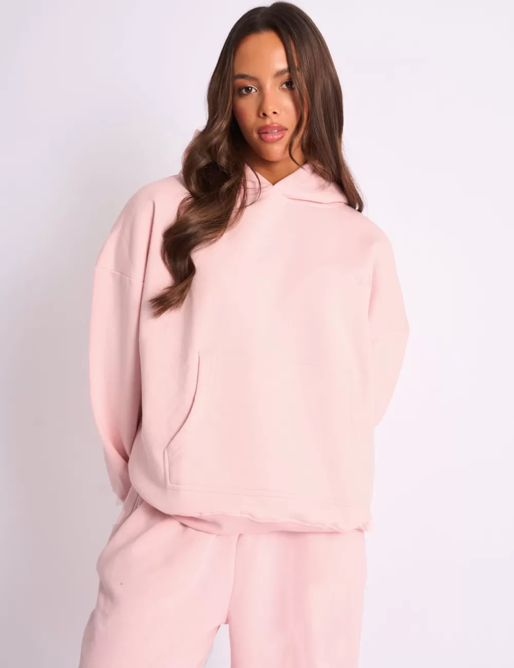 Cheap Public Desire Kaiia Logo Embossed Oversized Hoodie Pale Pink Baby_pink