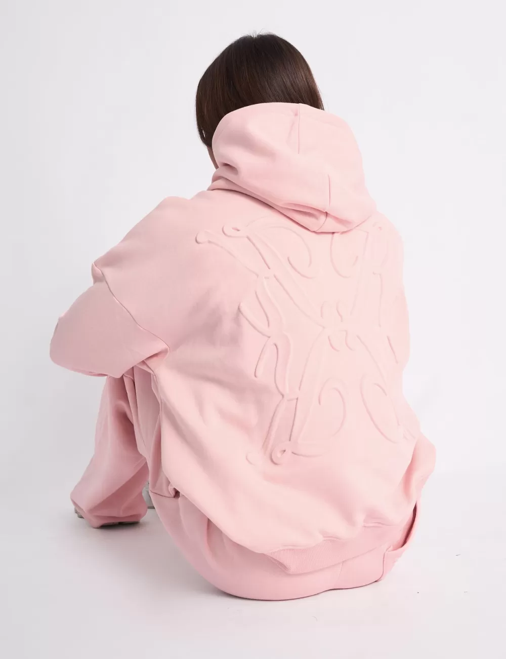 Cheap Public Desire Kaiia Logo Embossed Oversized Hoodie Pale Pink Baby_pink