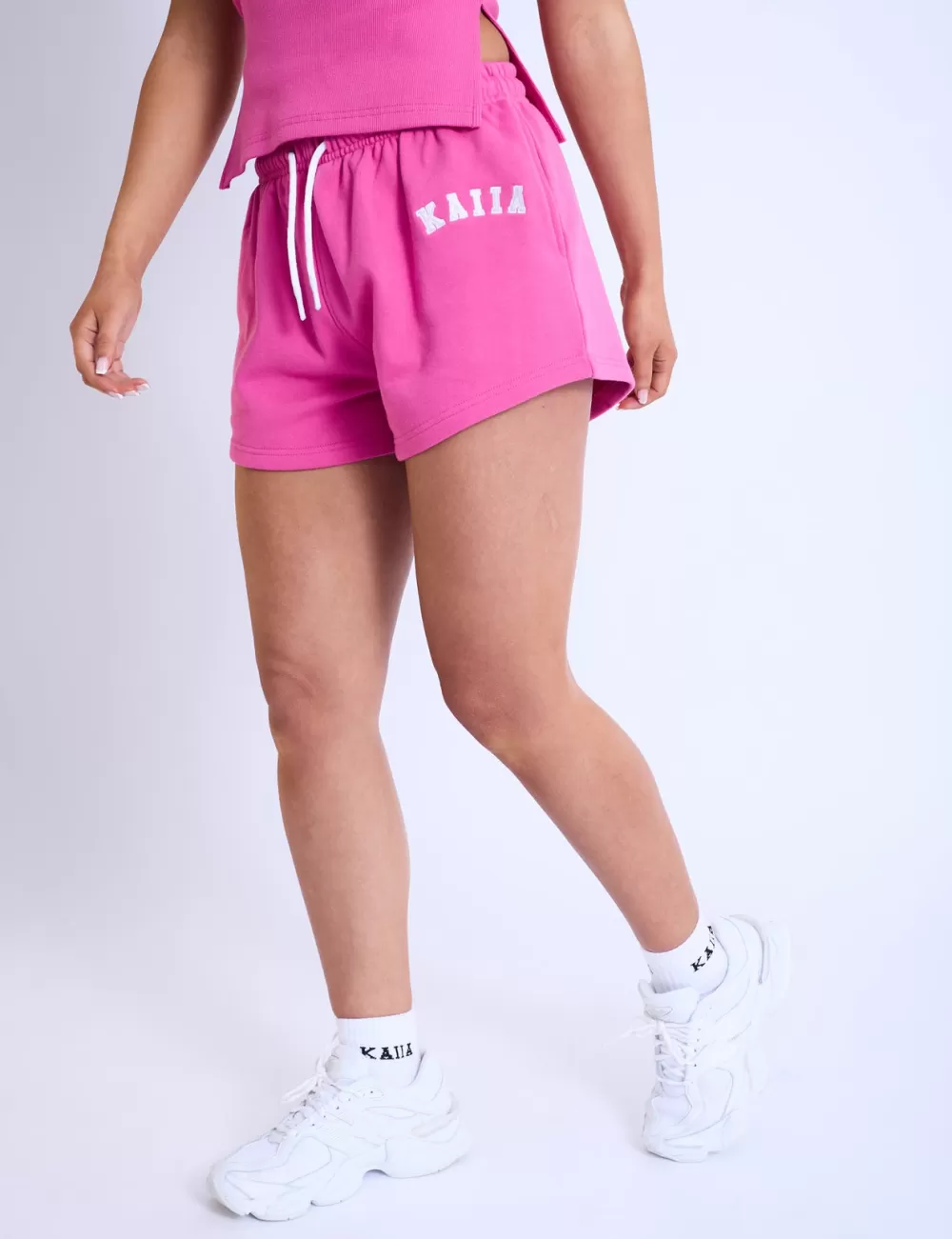 Best Sale Public Desire Kaiia Logo Mini Sweat Shorts Hot Pink