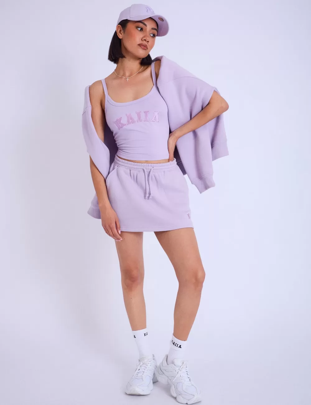 Store Public Desire Kaiia Logo Mini Sweat Skirt Lilac Purple