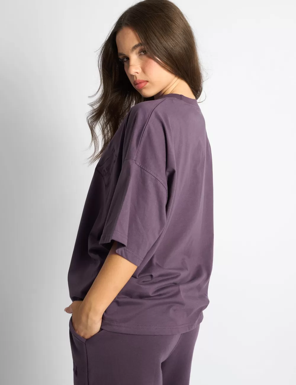 Best Sale Public Desire Kaiia Logo Oversized T-Shirt Deep Purple Deep_purple