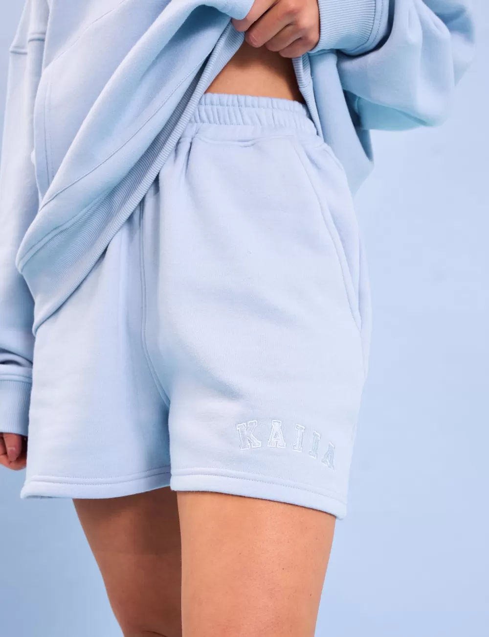 Best Sale Public Desire Kaiia Logo Sweat Shorts Light Blue Light_blue