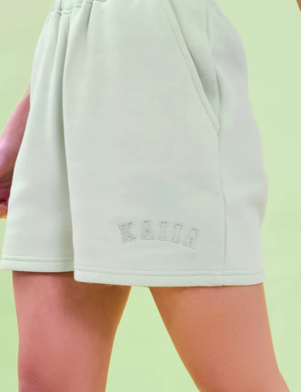 Online Public Desire Kaiia Logo Sweat Shorts Light Green Lime