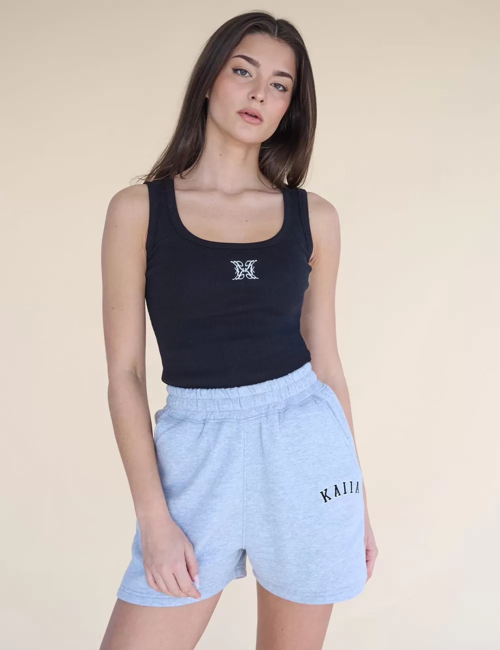 Hot Public Desire Kaiia Logo Vest Top Black