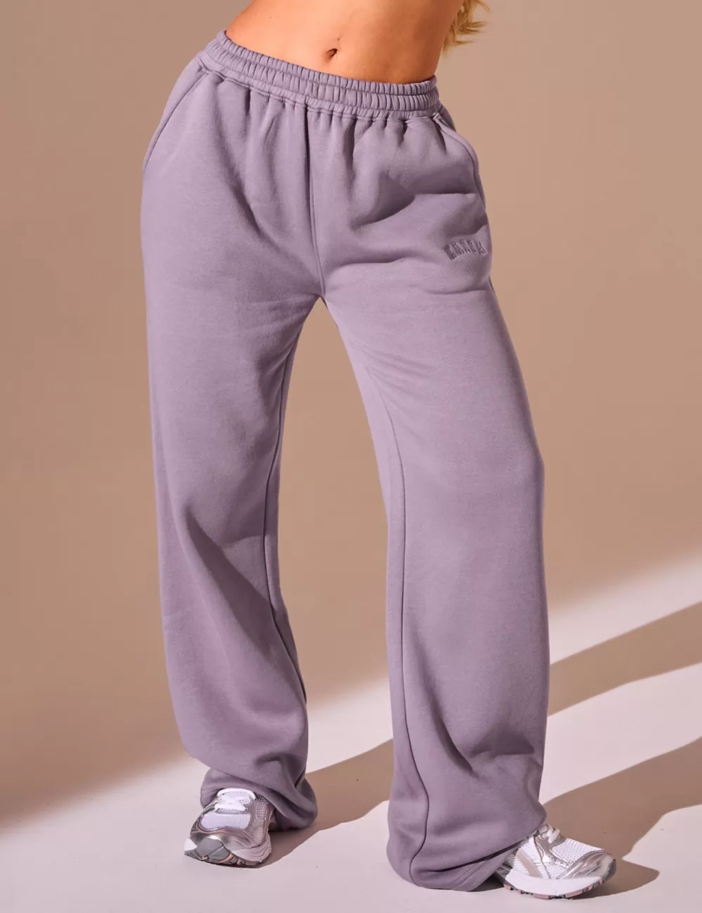 Hot Public Desire Kaiia Logo Wide Leg Joggers Mauve