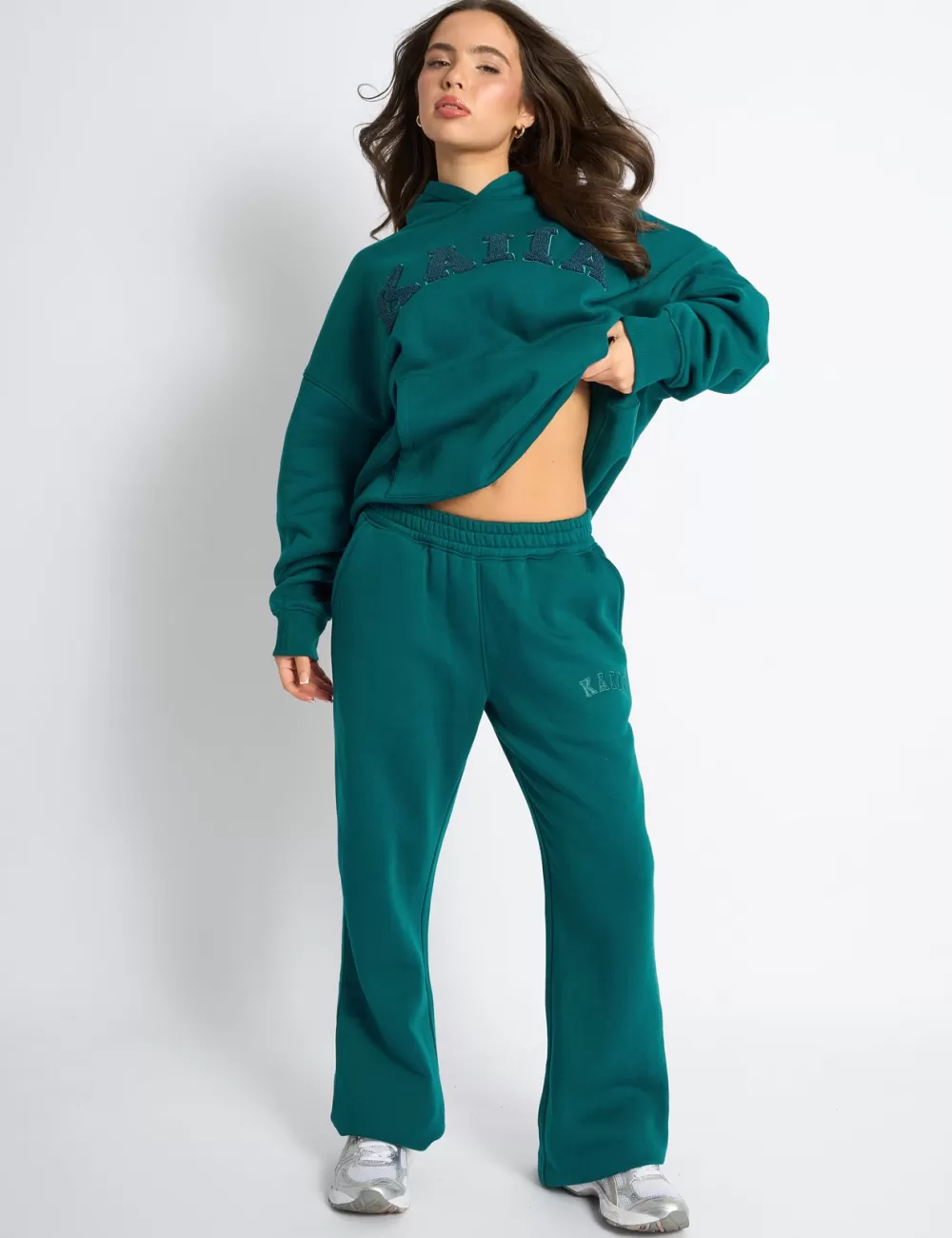 Cheap Public Desire Kaiia Logo Wide Leg Joggers Teal