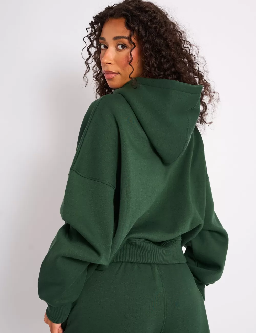 Clearance Public Desire Kaiia Oversized Logo Hoodie Forest Green