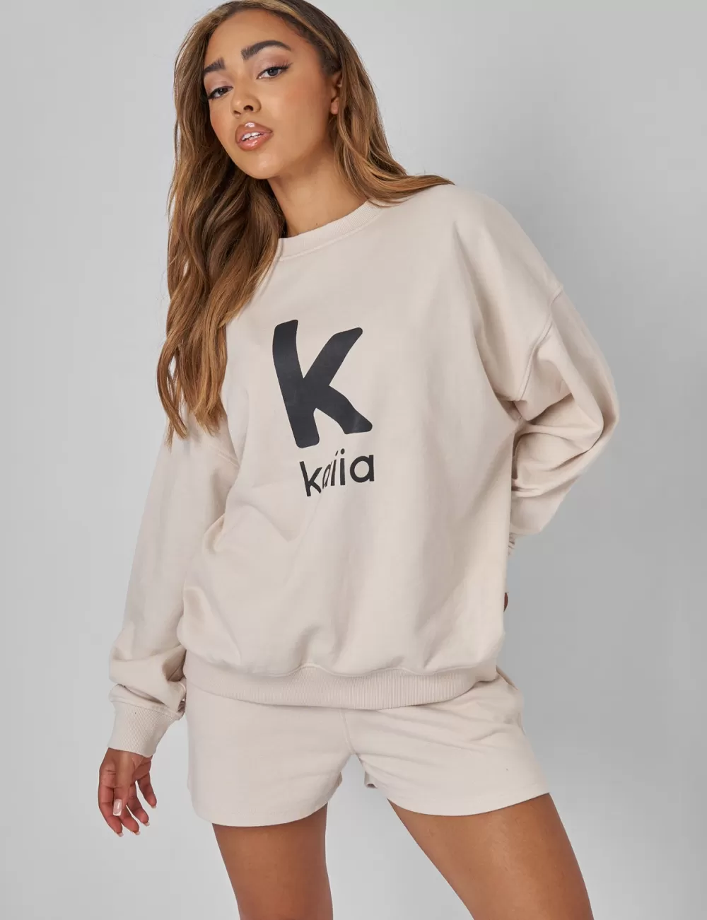 Fashion Public Desire Kaiia Oversized Sweatshirt Cream Neutral