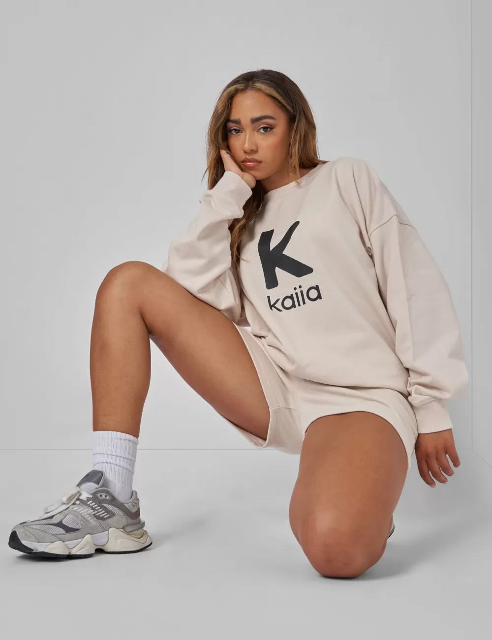 Fashion Public Desire Kaiia Oversized Sweatshirt Cream Neutral