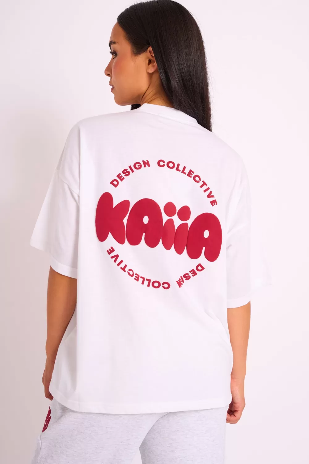 Best Public Desire Kaiia Oversized Tee White & Red White_red