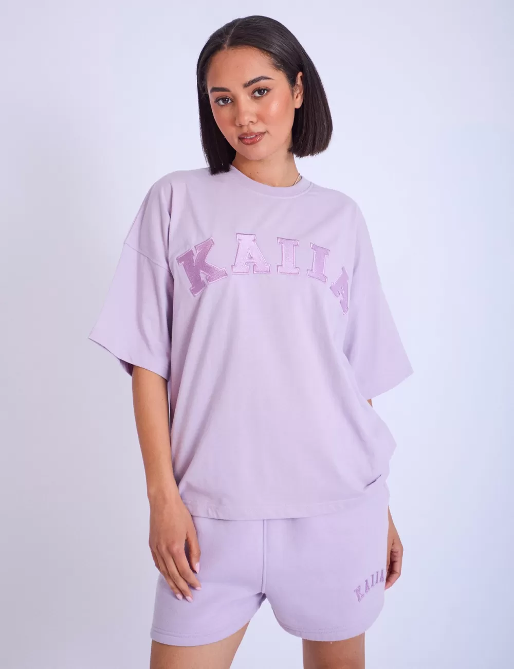 New Public Desire Kaiia Oversized T-shirt Lilac Purple