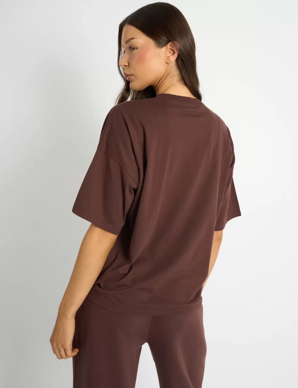 Discount Public Desire Kaiia Script Logo Oversized T-Shirt Mocha