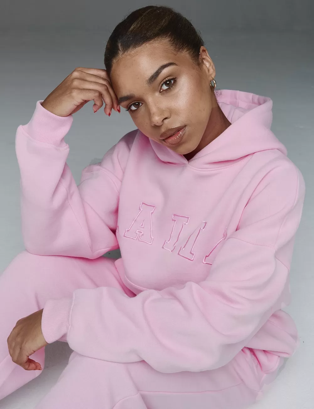 Outlet Public Desire Kaiia Slogan Oversized Hoodie Baby Pink