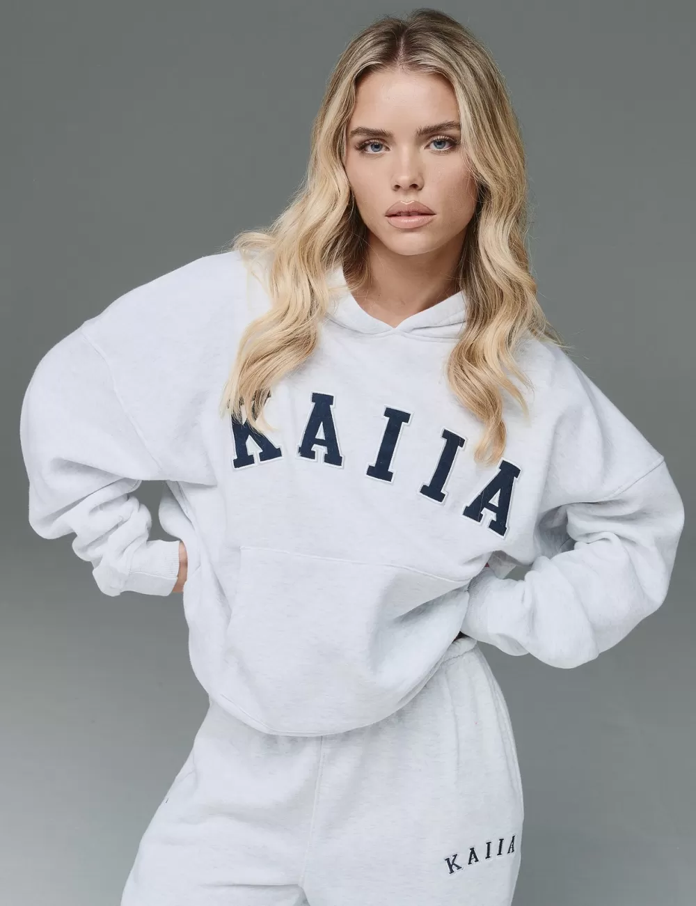 Best Public Desire Kaiia Slogan Oversized Hoodie In Marl Grey