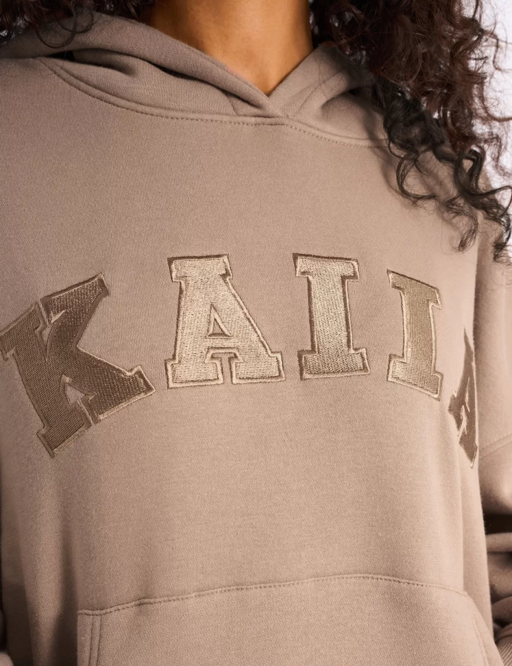 Flash Sale Public Desire Kaiia Slogan Oversized Hoodie Latte