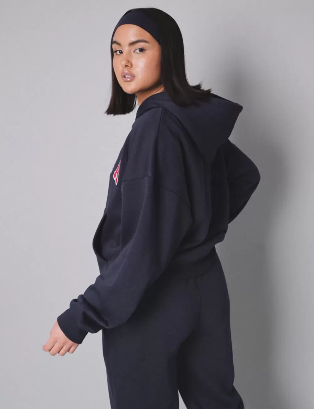 Best Public Desire Kaiia Slogan Oversized Hoodie With Red Navy