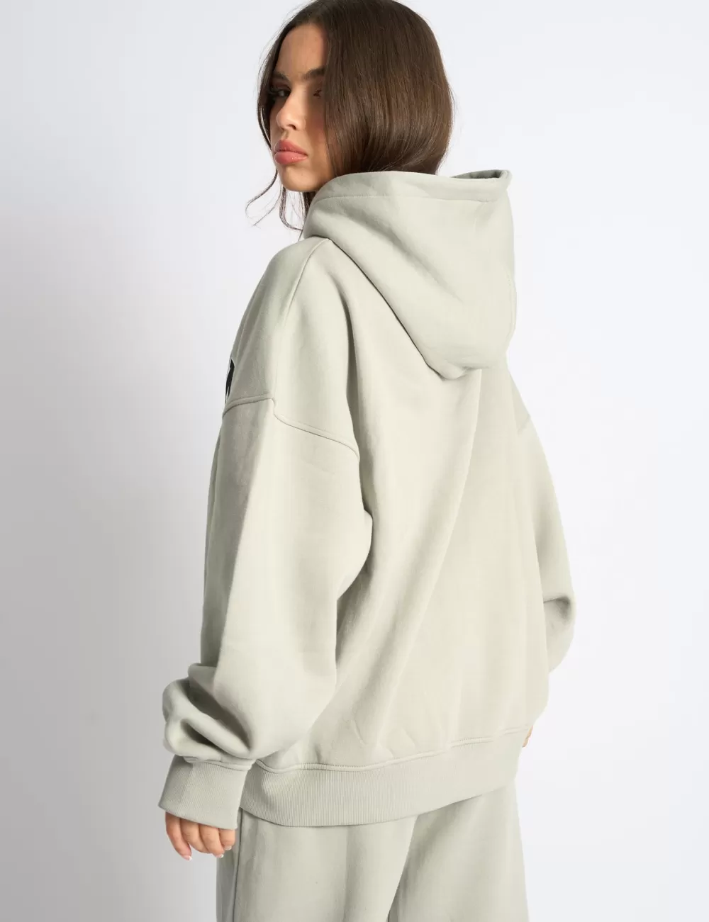 Hot Public Desire Kaiia Slogan Oversized Hoodie Pebble