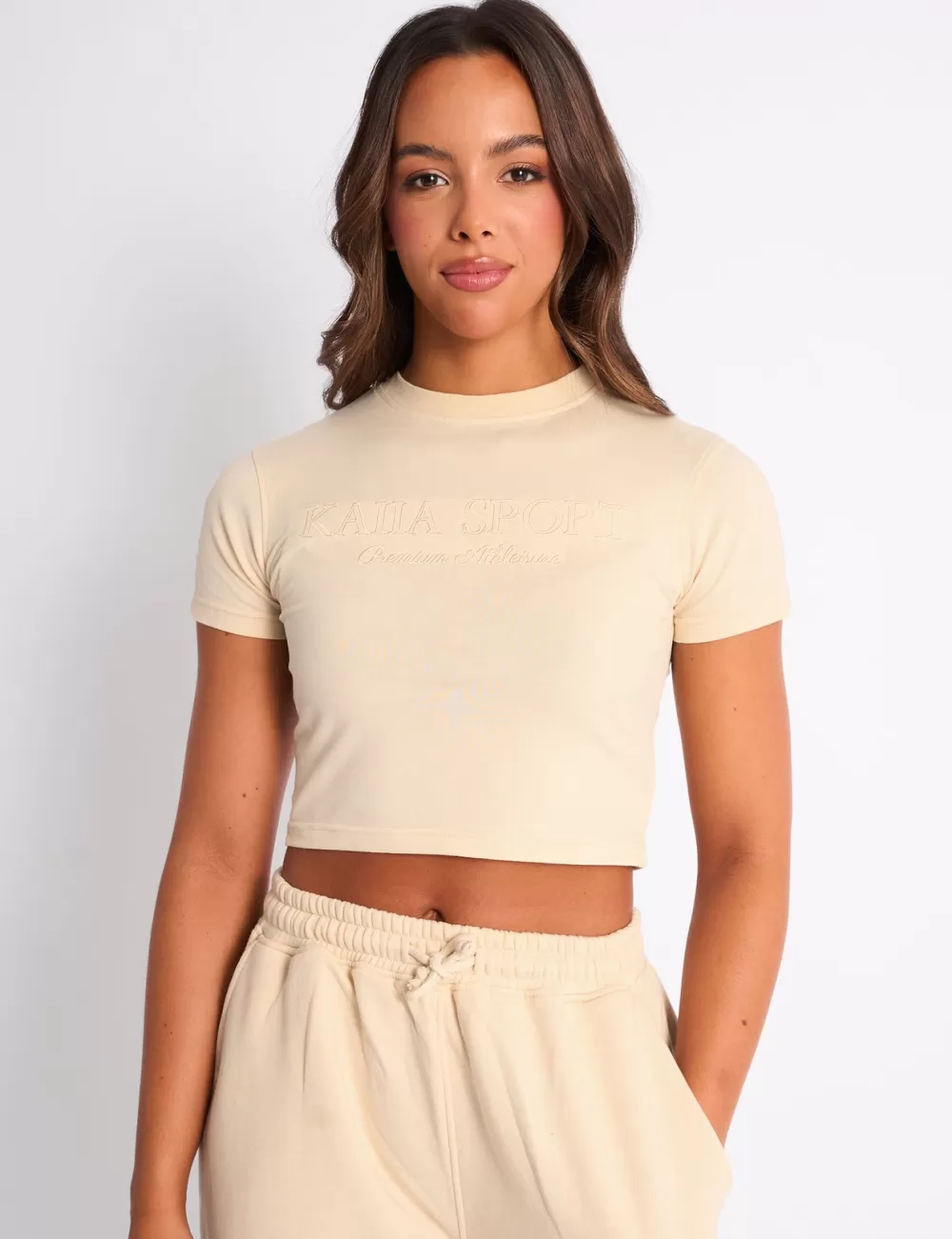 Cheap Public Desire Kaiia Sport Baby Tee Buttercream