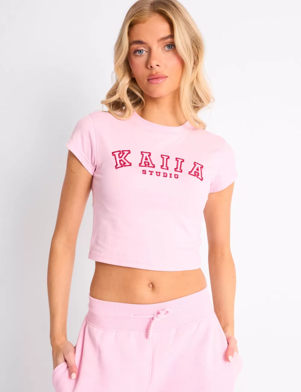 Hot Public Desire Kaiia Sport Baby Tee Pink & Red Pink_red