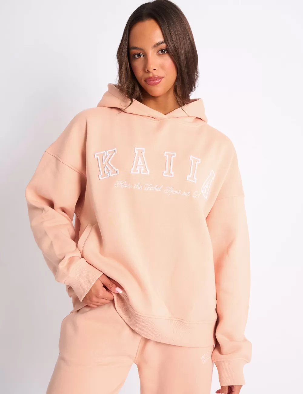 Online Public Desire Kaiia Sport Oversized Hoodie Apricot