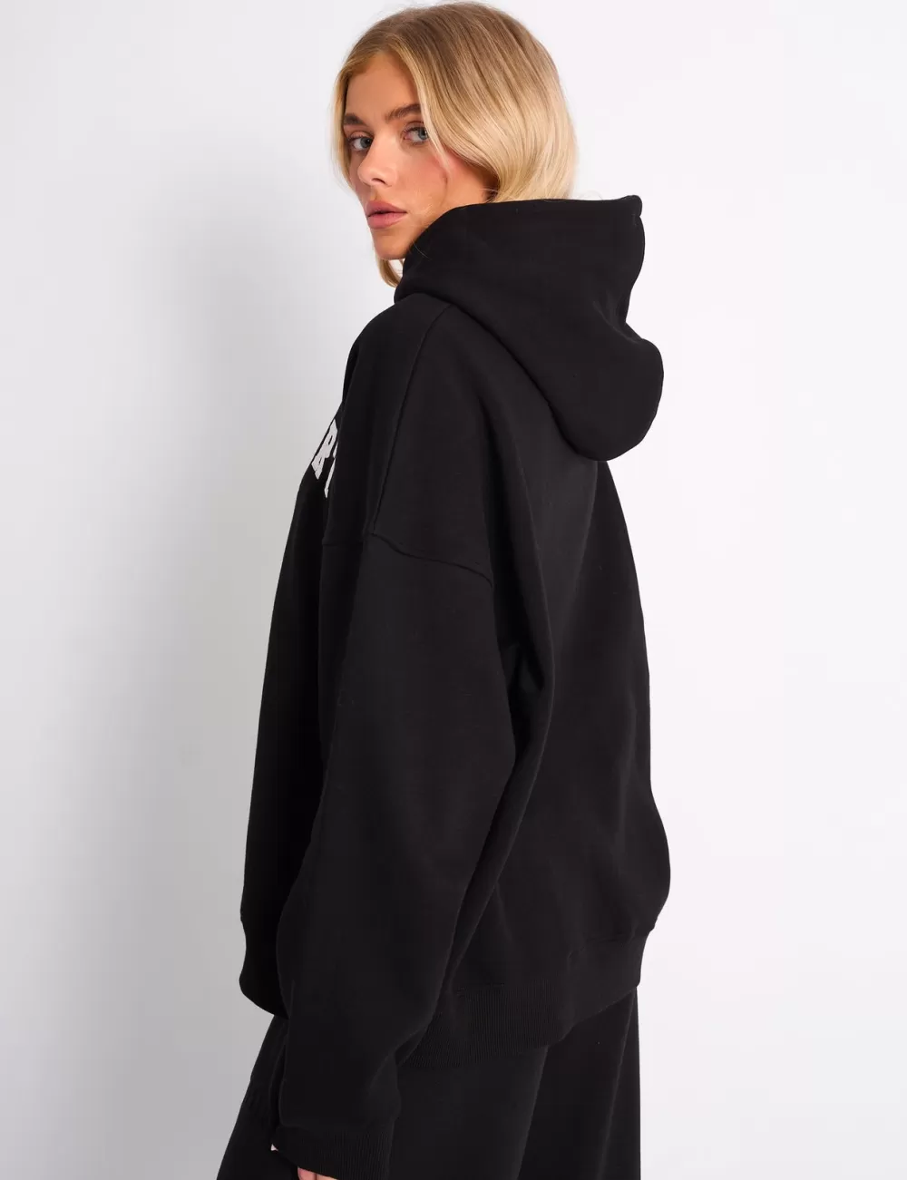 New Public Desire Kaiia Sport Oversized Hoodie & White Black