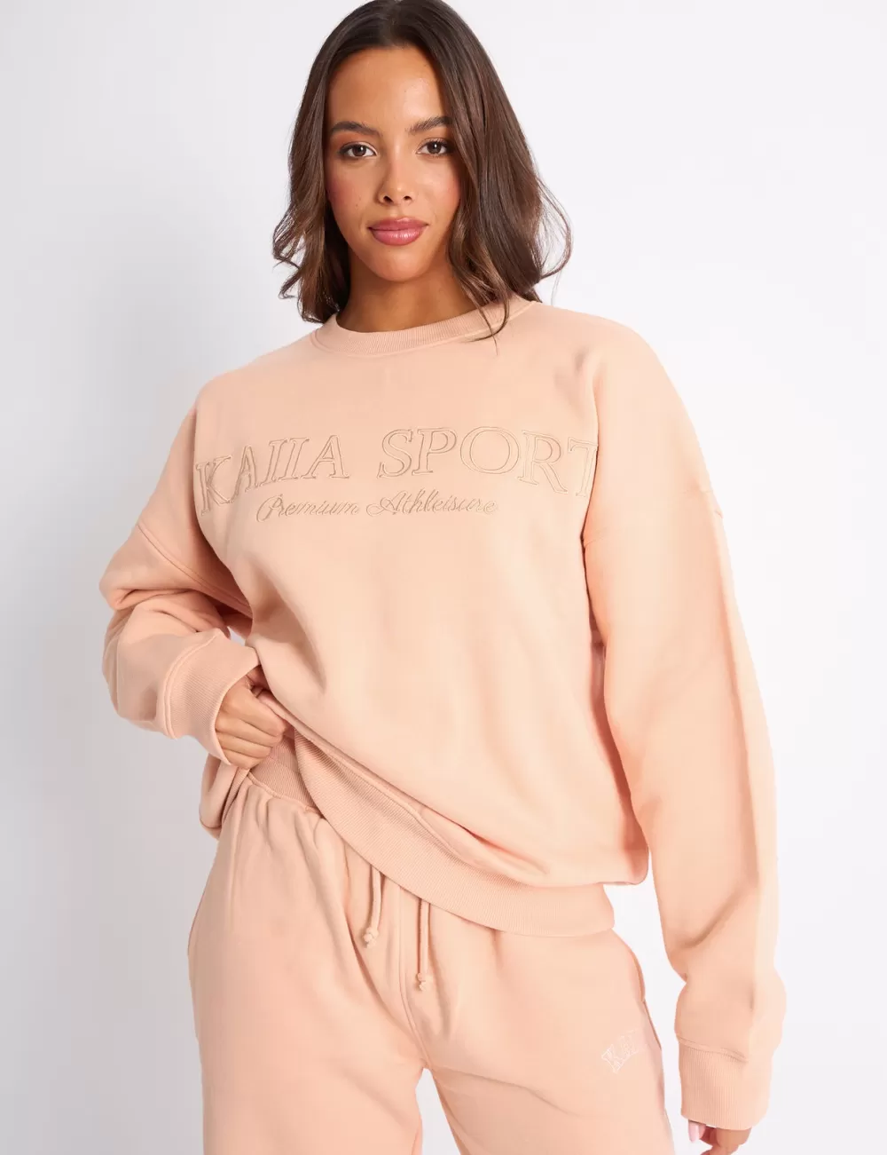 Shop Public Desire Kaiia Sport Oversized Sweatshirt Apricot