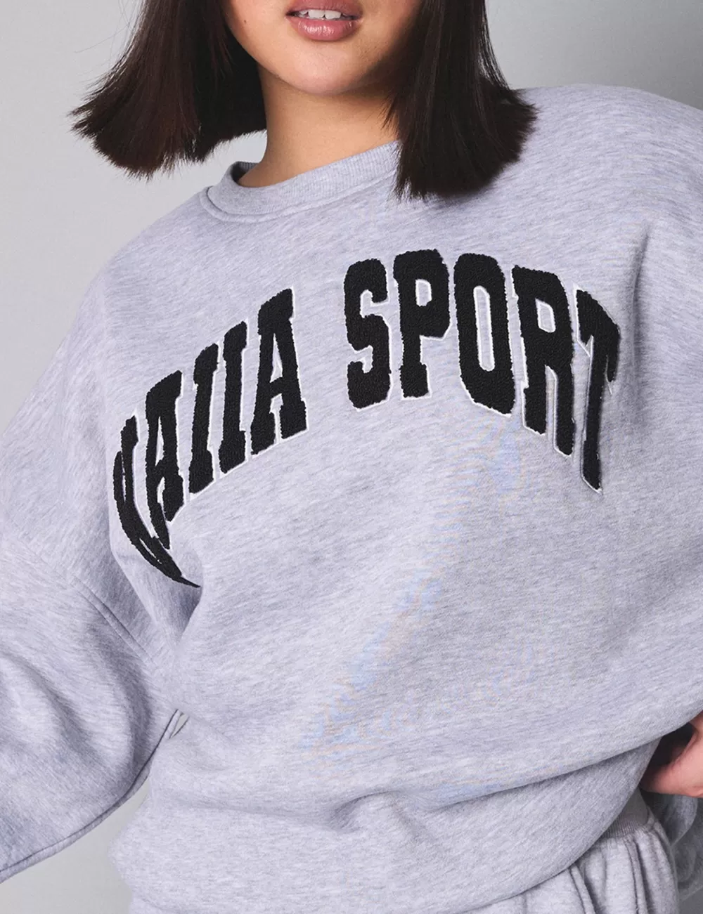 Cheap Public Desire Kaiia Sport Slogan Oversized Sweatshirt Grey Marl Grey_marl