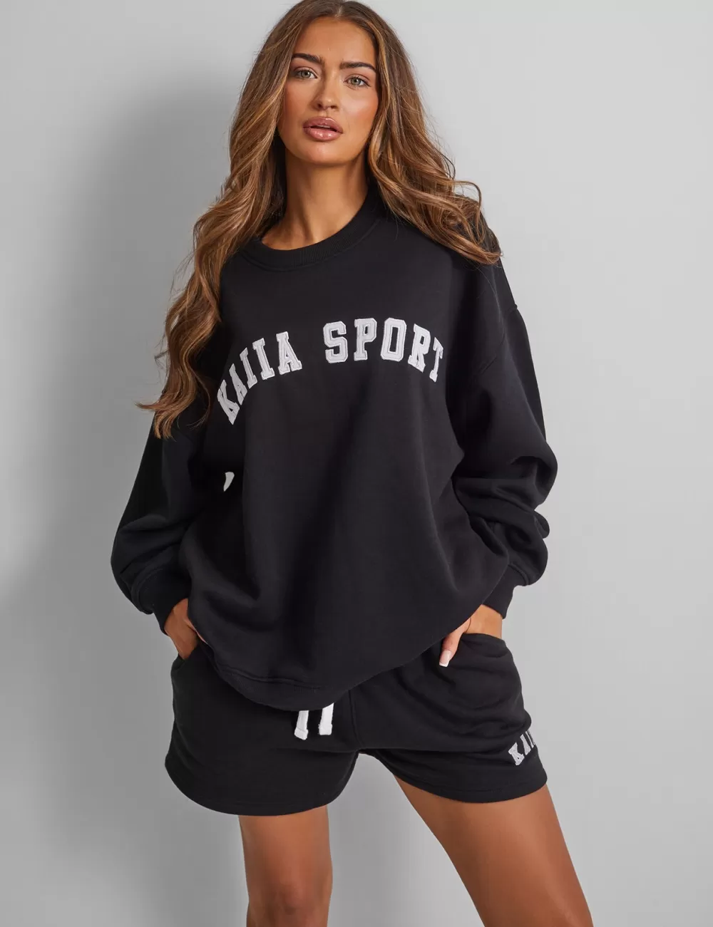 Store Public Desire Kaiia Sport Slogan Sweatshirt Black