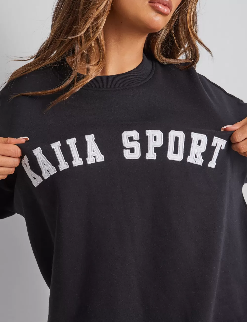 Store Public Desire Kaiia Sport Slogan Sweatshirt Black