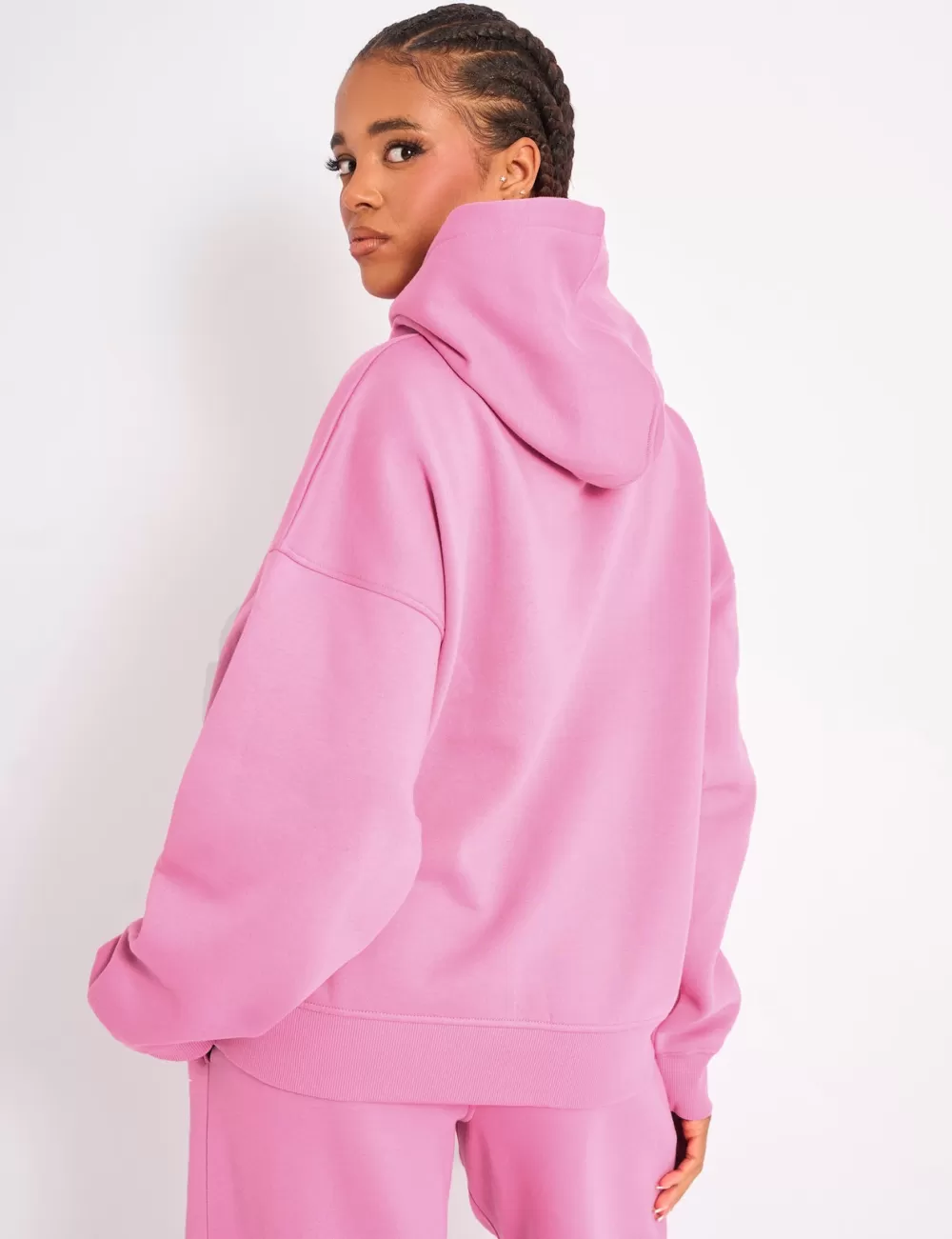 Fashion Public Desire Kaiia Star Contrast Hood Oversized Hoodie Pink